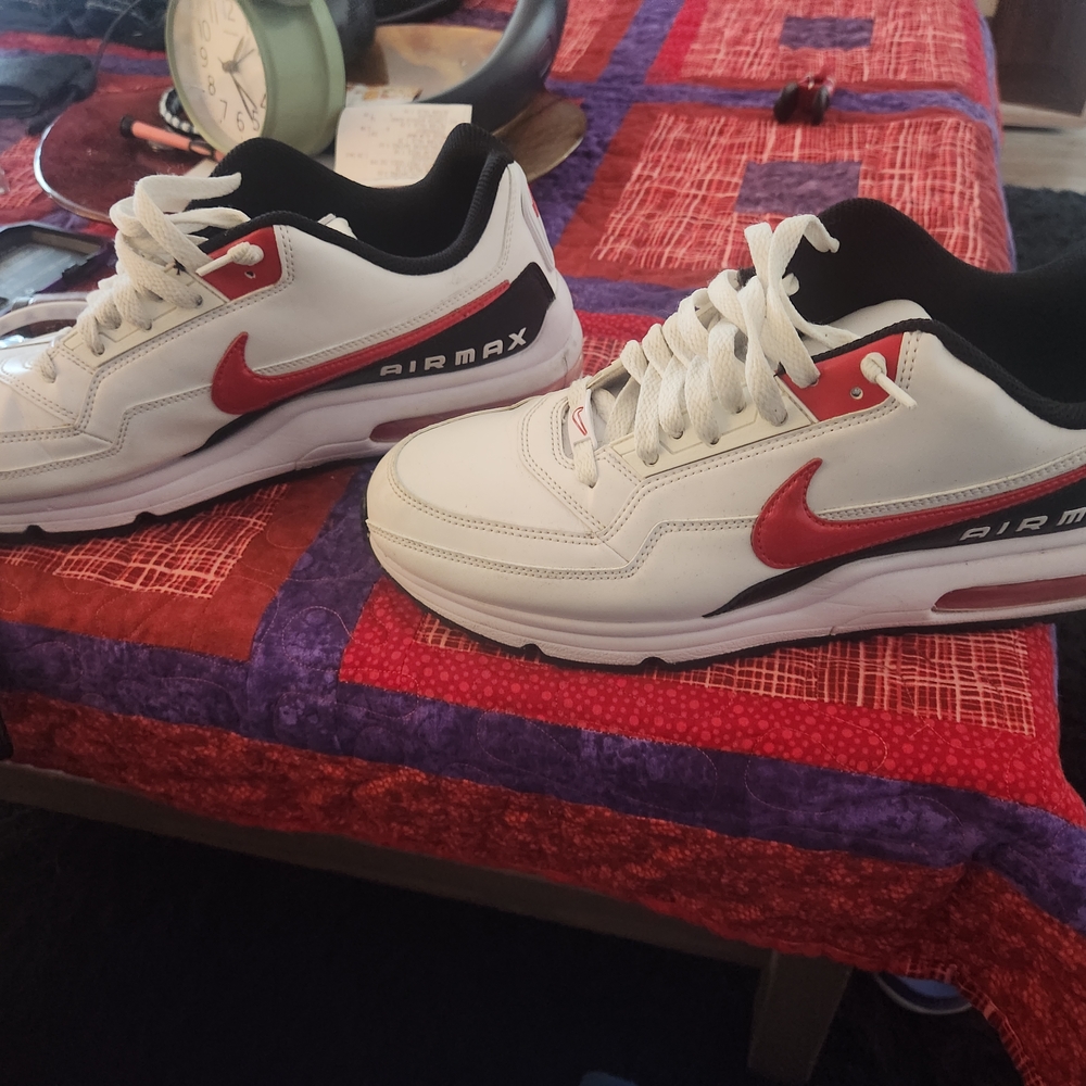 Nike Air Max White and Red Sneakers